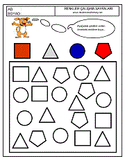 renkler çalışma sayfaları; okul öncesi örneğe göre boya çalışmaları